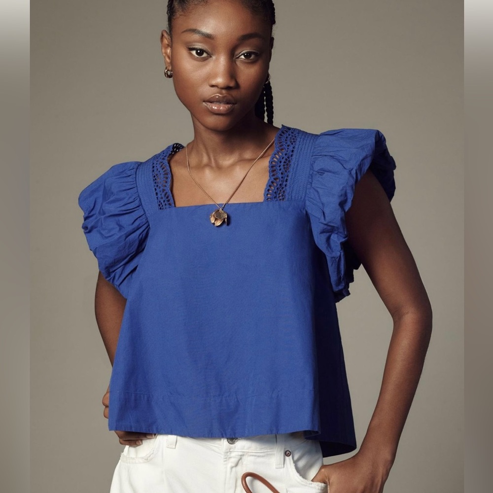 Anthropologie Flutter Sleeve Blouse